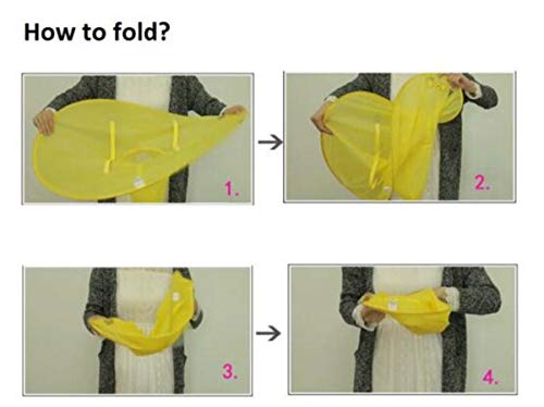Creative UFO Waterproof Hands Free Umbrella Rain Hat Headwear Cap Raincoat Outdoor Fishing Golf Child Adult student Rain Coat Cover Umbrellas (1.55-1.8M( height), Random(yellow,pink,blue))