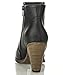ROF Luxe-01 Women's Fashion Comfy Almond Toe Stacked Block Heel Side Zipper Ankle Booties