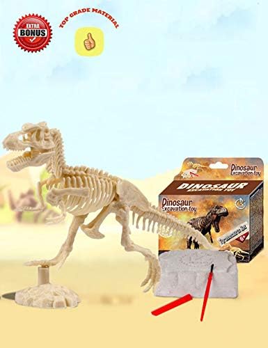 AKINGSHOP Dinosaur Excavation Kits for Kids,Dino Dig Kits T-Rex,Dinosaur Fossil Excavation Kits for Kids,Children's Popular Science Education Toys - Dinosaur DIY Toys (T-Rex), White