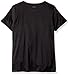 adidas Girls' Big V-Neck Performance T-Shirt, Black, L (12/14)