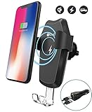 Wireless Car Charger Mount for iPhone X iPhone 8 8 Plus, iDudu Gravity Car Phone Mount Holder with Fast Wireless Charging for Samsung Galaxy Note 8 S8 S8 Plus S7 S7 Edge S6 Edge Plus Note 5(Black)