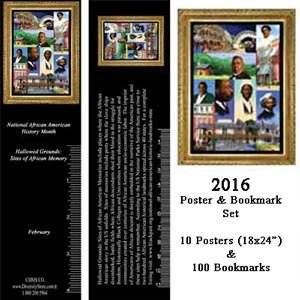 2016 National African American History Month Bookmarks and Poster Set 10 Posters & 100 Bookmarks Hallowed Grounds: Sites of African American Memory (B16ASET)