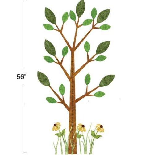 My Wonderful Walls Peel and Stick Tree Growth Chart Forest Theme Wall Sticker, Brown/Green/Yellow