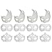 CSPRING 12PCS Cute Paper Face Paintable White Plain DIY Mask for Mardi Gras Cosplay Masquerade Dance Party