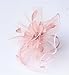SAFERIN Fascinator Hat Feather Mesh Net Veil Party Hat Flower Derby Hat with Clip and Hairband for Women (TA1-Pink Feather2)