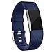 iGK Replacement Bands Compatible For Fitbit Charge 2 Bands, Adjustable Replacement Bands with Metal Clasp Compatible For Fitbit Charge 2 Wristbands Special Edition Navy Small