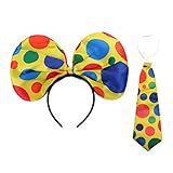 KODORIA Clown Costume Props Funny Fancy Dress Jumbo Polka Dots Tie + Bow Headband Circus Party Fancy Dress Up