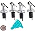 SJT4Pcs olive oil dispenser with leak-proof cap for 16mm-19mm bottle mouth Used to pour oil, olive oil, vinegar, wine or salad dressing bottle dispenser + 1Pc folding funnel design