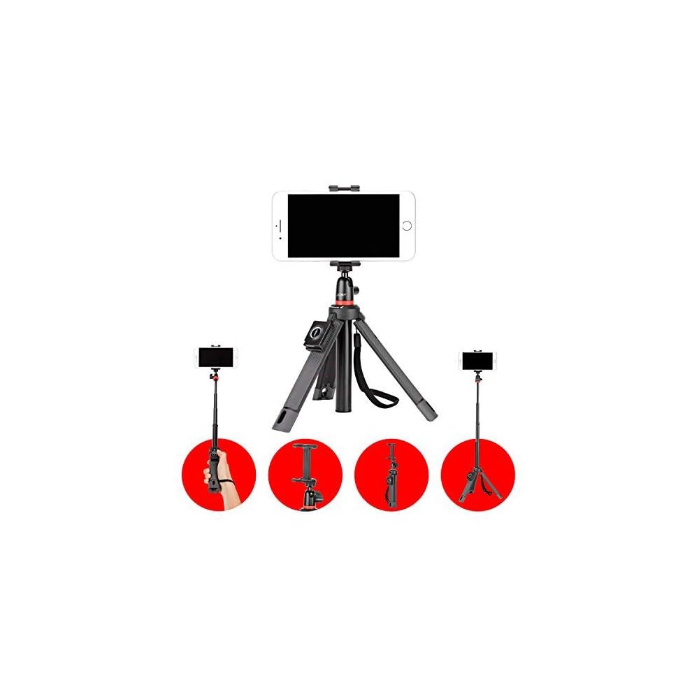 JOBY JB01550-BWW TelePod Mobile Tripod for Smartphone and Camera - Bluetooth Remote, Monopod, Selfie Stick, Vlogging, iPhone, Mirrorless, 360, Action Camera, Lights , Black