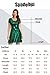 Women Halloween Skater A-Line Costume Scaled Mermaid Short Sleeve Dresses Green 2XL