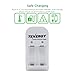 Box: Smart Charger + 6 pcs RCR123A 3.0V (3.2V NOM) 400mAh LiFePO4 Rechargeable Batteries (Not for Arlo Camera)