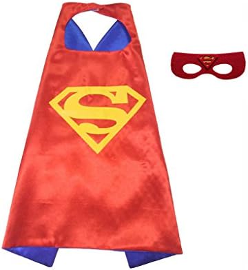 Superhero Cape and Mask Set Kids Children Costumes for Halloween Christmas Birthday Party (Supergirl)