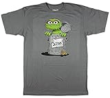 Mighty Fine Men's Sesame Street Oscar the Grouch Scram T-Shirt Charcoal Large