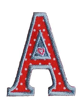 A 9cm ABC rot weiss Stoff Patch Namen Buchstaben Aufbügler zum Aufbügeln auf Kappe Hut Jacke Schal Halstuch Decke Rucksack Ta