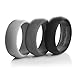 Swagmat Silicone Wedding Rings, 3 Pack Wedding Bands for Men & Women (Black, Dark Gray, Medium Gray, Size 13)