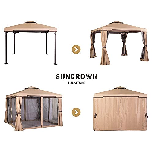 SUNCROWN Outdoor Patio Garden Gazebo 10 x 10 FT AllSeason Permanent