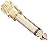 Monoprice Metal 6.35mm (1/4 Inch) Mono Plug to 3.5mm Stereo Jack Adaptor - Gold Plated (3 Pack)