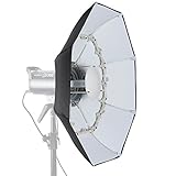 Neewer 27.5 inches/70 centimeters Folding Beauty Dish Octagonal with Center Deflector Disc, Removable Front Diffuser and Bowens Speed Ring for Monolight Studio Flash in Portrait and Event Photography