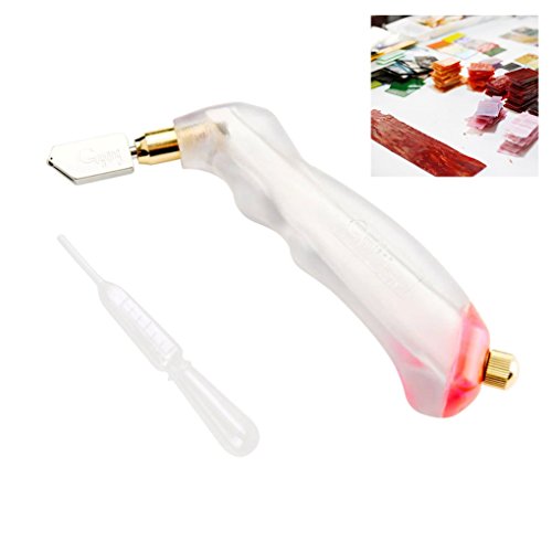 Professional Pistol Grip Glass Cutter with Oil Reservoir, Specially Designed for Handcrafted Mosaic Glass Making,Perfect for Stained Glass Making Tools by Bloomoak