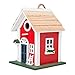 MEWANG Hanging Colourful Birdhouse Garden Country Cottages Bird House Condo Wooden Red Height 9.7