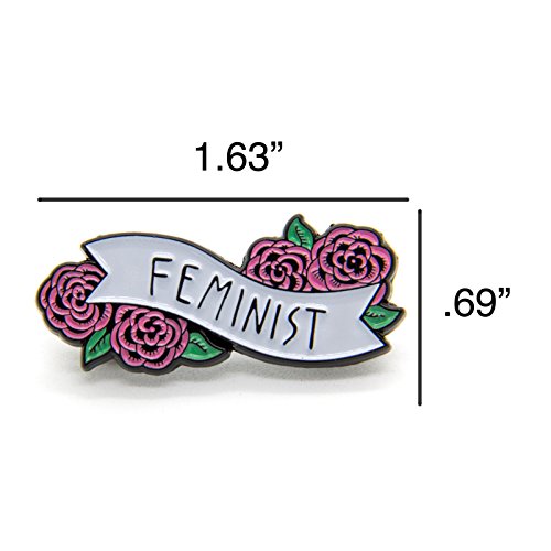 Ectogasm Feminist Enamel Pin Banner with Flowers - Cute Quote Accessory for Women