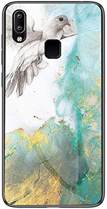 BRAND SET Vivo Y95 case,marble transparent tempered glass all-inclusive cover soft silicone phone case compatible with Vivo Y95-Pigeon