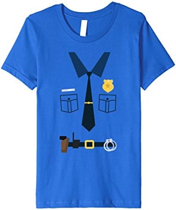 Kids Police Office Cop Uniform Costume Halloween T-Shirt 8 Royal Blue