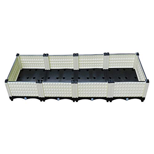 Wgwioo Raised Vegetable Garden Bed Kit with Drainer, Balcony/Backyard/Rooftop DIY Planting Box,White,1604022Cm