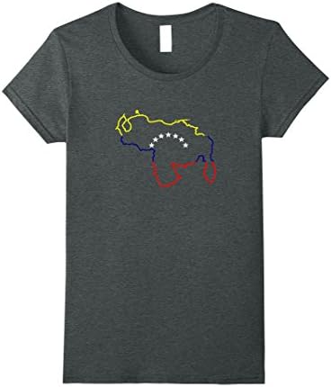 Womens VENEZUELA MAP SEVEN STARS  TRICOLOR SHIRT Large Dark Heather