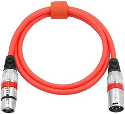 XLR Microphone Cable Male to Female,Balanced Snake Cords Speakers and Pro Devices Cable,6.5Feet/2Meters-Red