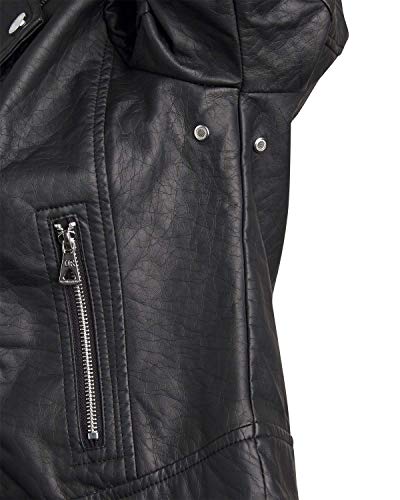 Urban Republic Women Faux Leather Moto Biker Jacket with Studded Detailing (Black 2, Medium)' - Thumbnail 3