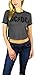 AC/DC Womens Ringer Crop Top Grey Heather