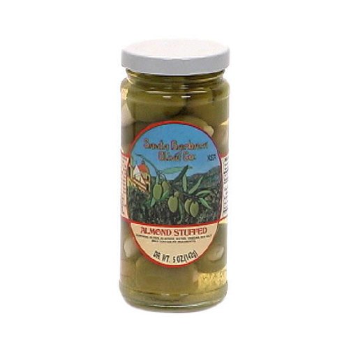 SANTA BARBARA OLIVE COAlmond Stuffed Green Olives, 5 Ounce (Pack of 6)
