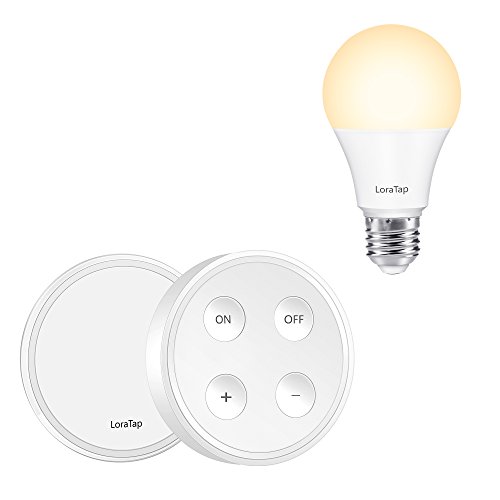 LoraTap Dimmable A19 E26 LED Light Bulb with 656ft Range Wireless Remote Controller Dimmer Switch with Magnetic Base for House Lighting, 3 Color Changing, 8.5W (Equivalent 60W), No Hub Required - Thumbnail 7