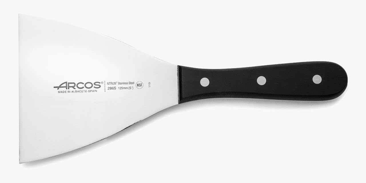 Arcos Series Universal - Kitchen Spatula - Blade Nitrum Stainless Steel 125x120 mm 5"x 5" - Handle Polyoxymethylene (POM) Black Color