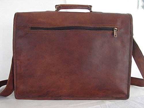 Sankalp Leather Men's Genuine Vintage Brown Leather Messenger Shoulder Laptop bag Briefcase NEW