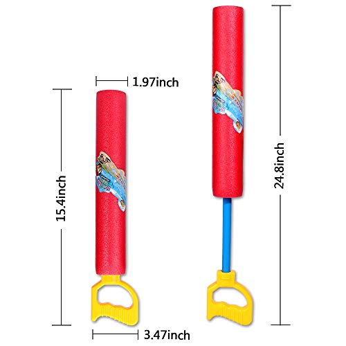 TNELTUEB Best Long Water Gun Set, 4 Pack Super Soaker Foam Water Blaster Gun for Swimming Pool Beach Summer Water Fighting Game Outdoor Toys for Boys Girls Adults