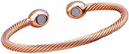 Perfect Elegant and Stylish Gift For Women Men---Pure Copper Magnetic Therapy Bangle Bracelet For Arthritis, Rheumatoid Arthritis, RSI, Carpal Tunnel, Migraines &amp; Fatigue (Twisted Cable Rose Gold)