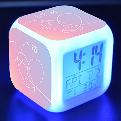 Bosunshine BTS Wake Up Alarm Clock, Digital LED Clock with 7 Color