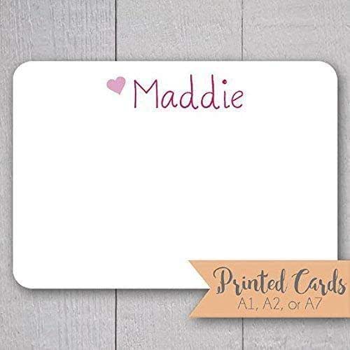 Name Note Cards without Envelopes 24pk, Personalized Flat