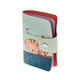 Starsource 26 Cards Cartoon Patterned Leather ID Credit Card Business Visting Card Holder Wallet Snap Closure