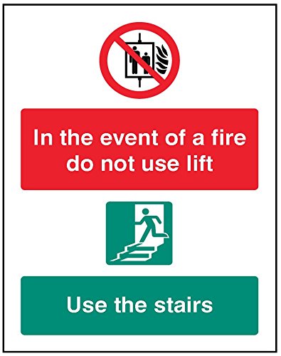 Caledonia Signs 81248E Sign, In The Event Of Fire Do Not Use Lift, Use Stairs
