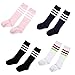 Eforstore 4 Pairs Toddlers Kids Girls Boys Cotten Bootie Knee High Long Socks for 4-5 Years old