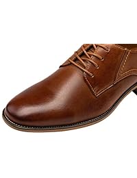 JOUSEN Men's Oxford Retro Leather Formal Dress Shoes