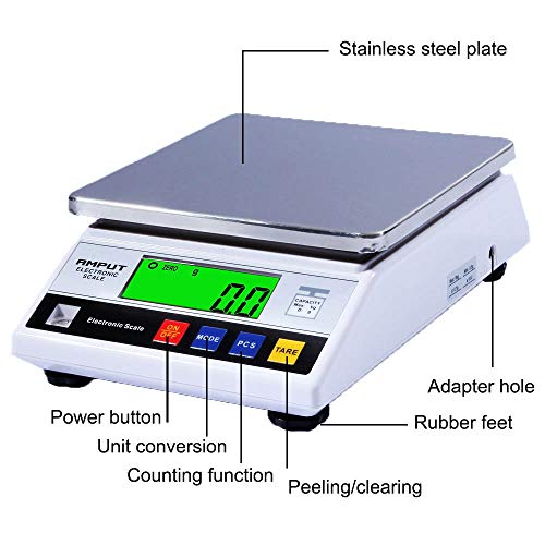 High Precision 10kg x 0.1g Digital Accurate Electronic Balance Lab Scale Laboratory Weighing Industrial Scale Kitchen Scale Scientific Scale Counting Scale (10kg, 0.1g)