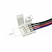 5050 RGB 4 Pin LED Strip Connector, Fntek 10pcs 10mm Strip to Power Adaptor Snap Down 4 Pin Connector for 5050 RGB Flexible LED Strip Lights