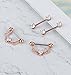 Masedy 2 Pairs 14G 316L Stainless Steel Nipplerings Nipple Tongue Rings Barball CZ Body Piercing Rose Gold