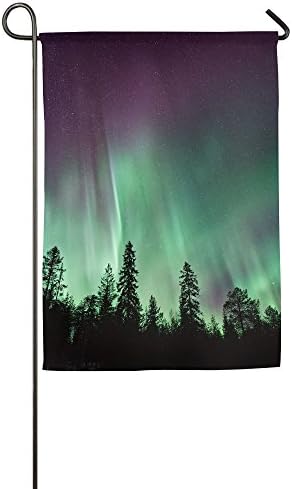 TTIWEP Northern Lights Forest Aurora Borealis Garden Flag Indoor &amp; Outdoor Decorative Flags For Parade Sports Game Family Party Wall Banner,1827inch