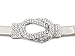 Rhinestone Knot Buckle Piece Stretch Waist Chain Belt Gold, Black Tone (Silver)