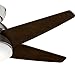 Casablanca 59019 Isotope 44-Inch Ceiling Fan with Five Espresso Blades, Wall Control and Light, Brushed Nickel